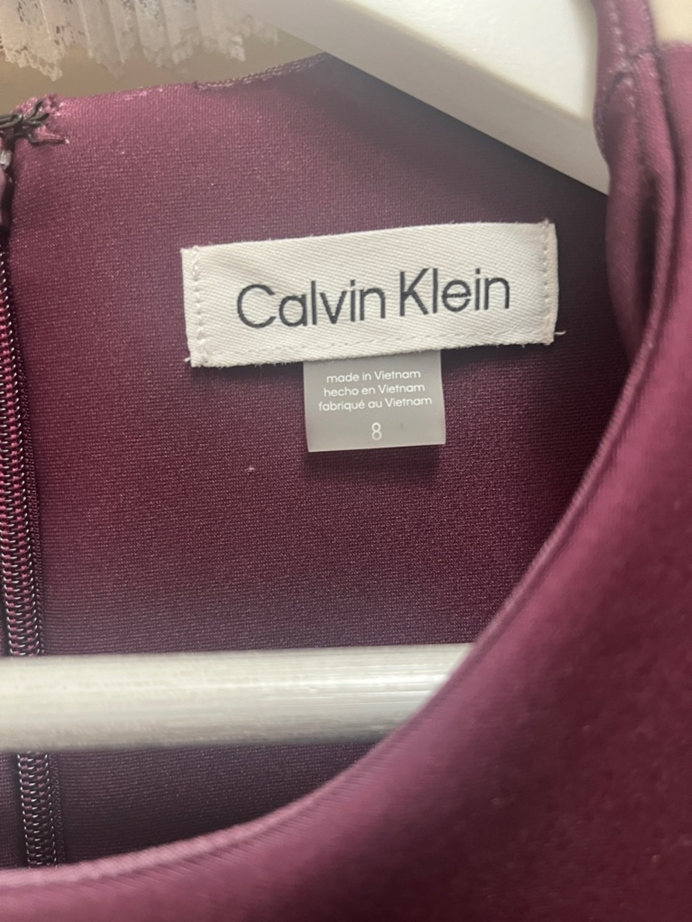 Calvin Klein Wine Floral Sheath Dress - Picture 3 of 5